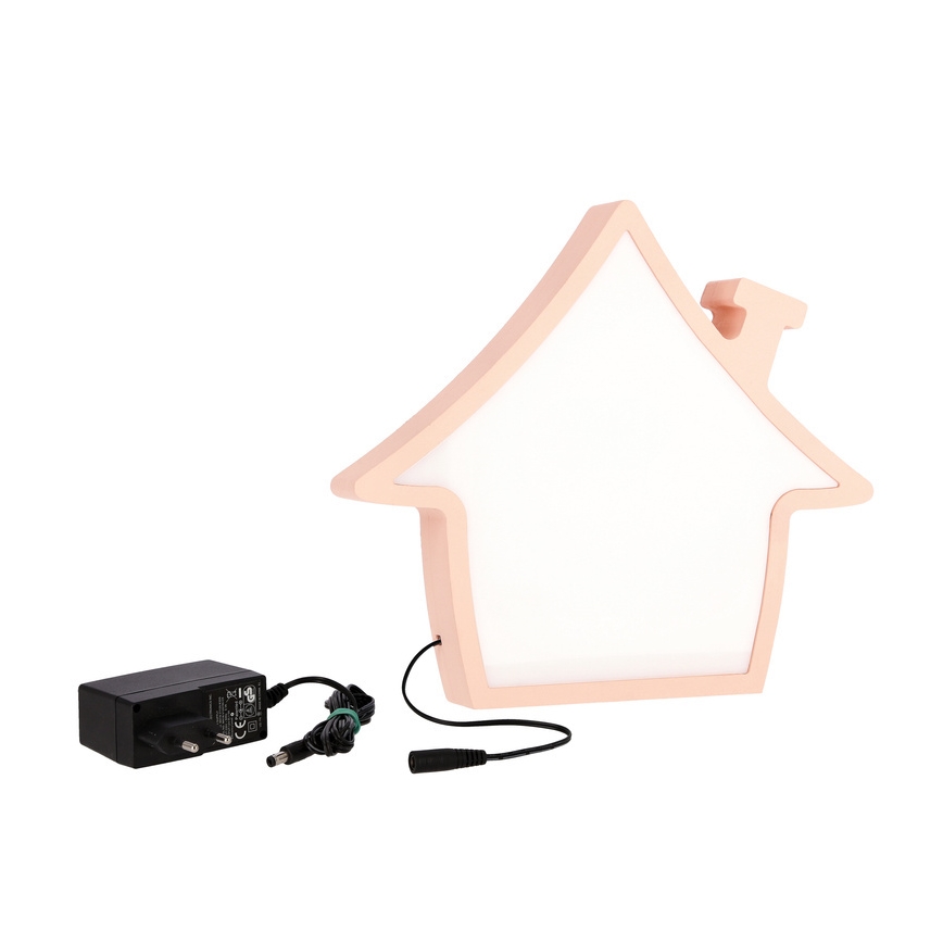 LED Candeeiro de secretária infantil HOUSE LED/10W/230V rosa