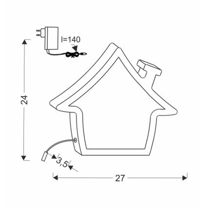 LED Candeeiro de secretária infantil HOUSE LED/10W/230V rosa