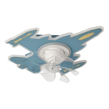 LED Candeeiro de tecto infantil dimerizável com ventilador LED/63W/230V 3000/4000/6000K 68x57 cm azul + controlo remoto