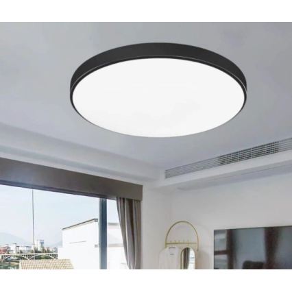 LED Candeeiro de tecto para casa de banho CARTER LED/12W/230V 6000K IP44 Ø 22 cm preto