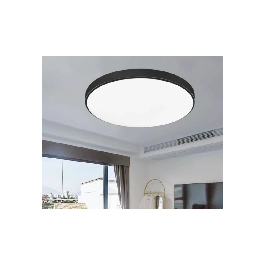 LED Candeeiro de tecto para casa de banho CARTER LED/12W/230V 6000K IP44 Ø 22 cm preto