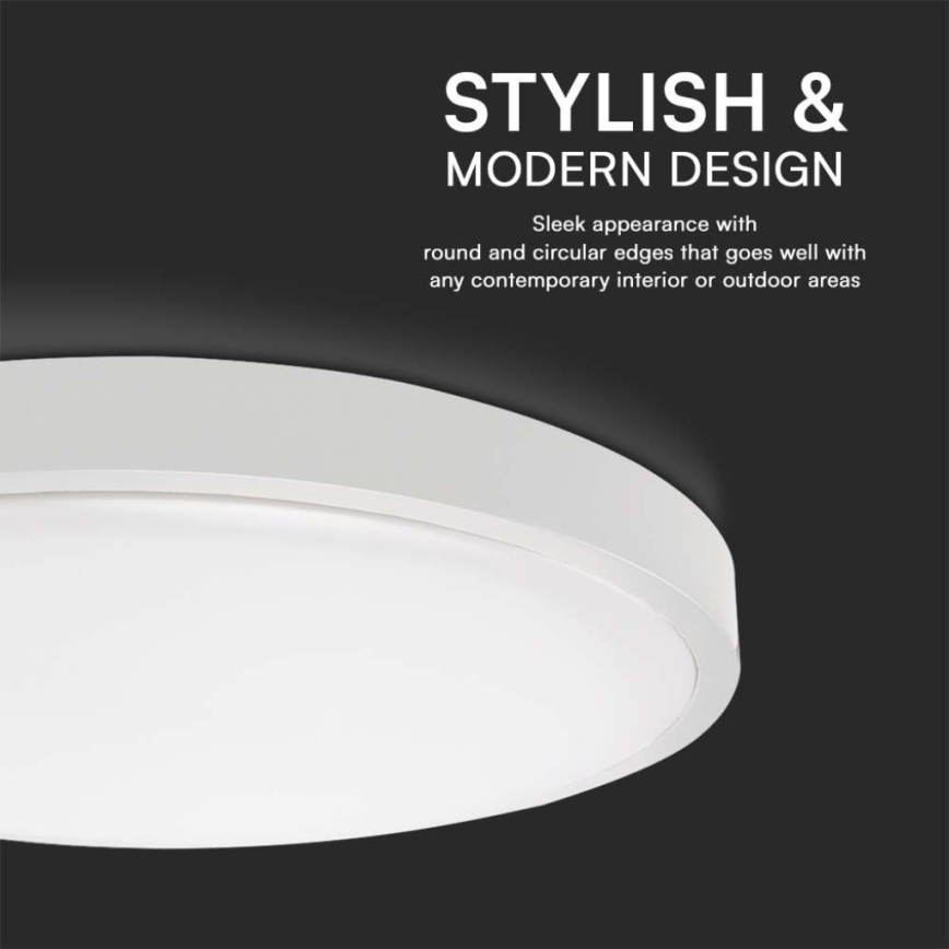 Candeeiro de tecto para casa de banho LED/18W/230V 4000K IP44 Ø 25 cm branco