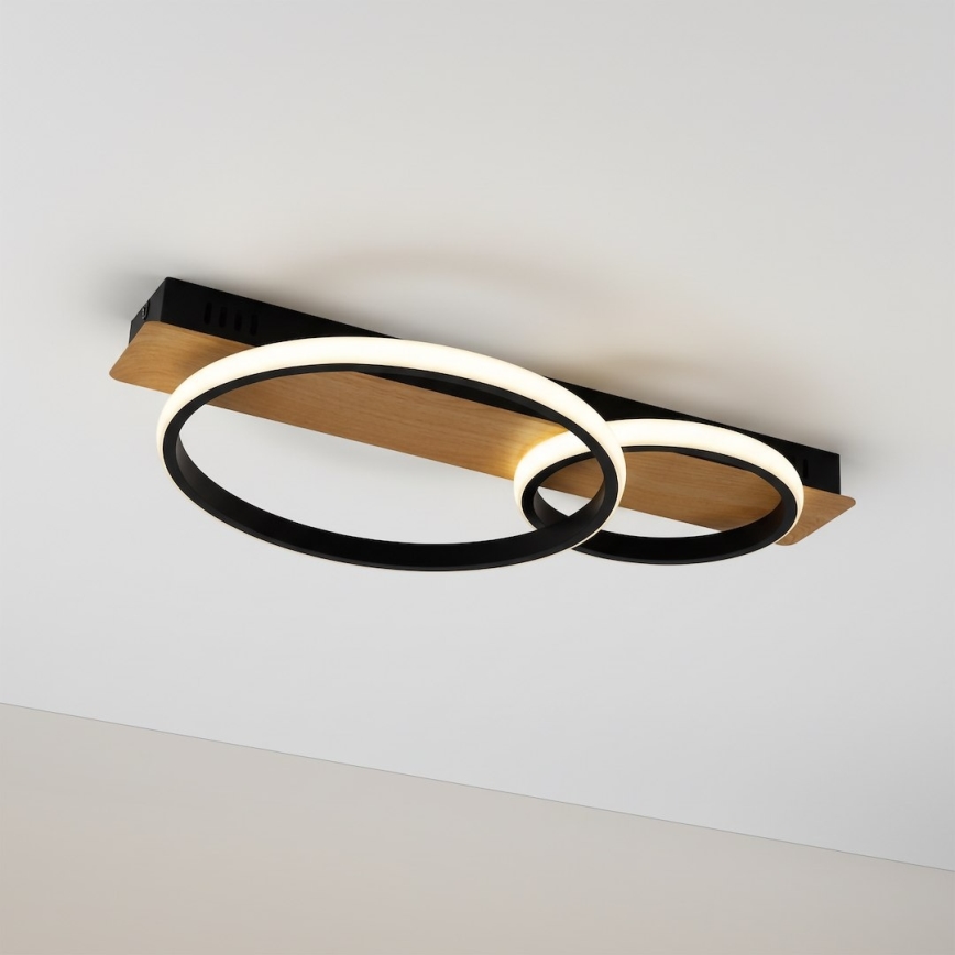 LED Candeeiro de Tecto ROWENA LED/14W/230V preto/castanho