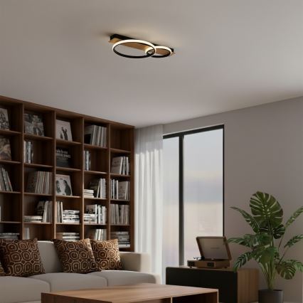 LED Candeeiro de Tecto ROWENA LED/14W/230V preto/castanho