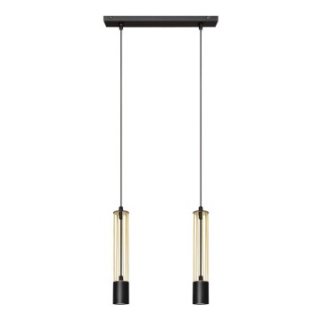 LED Candelabro suspenso BARS 2xGU10/4,8W/230V preto/dourado