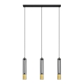 LED Candelabro suspenso BARS 3xGU10/4,8W/230V preto/dourado