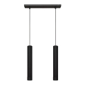 LED Candelabro suspenso TUBA 2xGU10/4,8W/230V preto