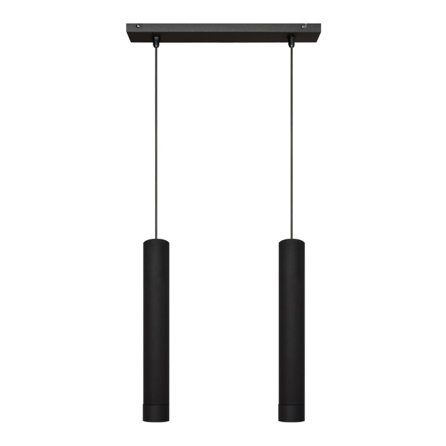 LED Candelabro suspenso TUBA 2xGU10/4,8W/230V preto