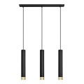 LED Candelabro suspenso TUBA 3xGU10/4,8W/230V preto/dourado
