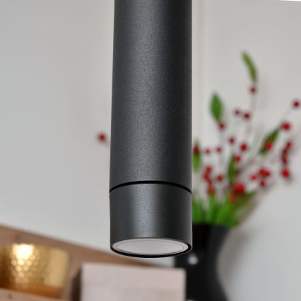 LED Candelabro suspenso TUBA 3xGU10/4,8W/230V preto