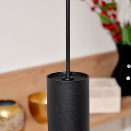 LED Candelabro suspenso TUBA 3xGU10/4,8W/230V preto