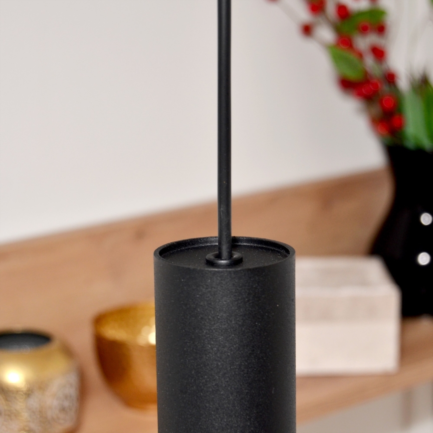 LED Candelabro suspenso TUBA 3xGU10/4,8W/230V preto