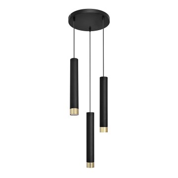 LED Candelabro suspenso TUBA 3xGU10/6,5W/230V preto/dourado