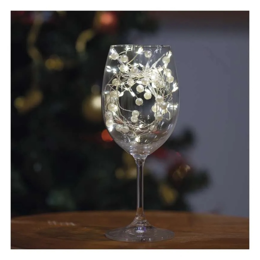 LED cordão de luzes de Natal 40xLED/3xAA 1,5 m branco quente
