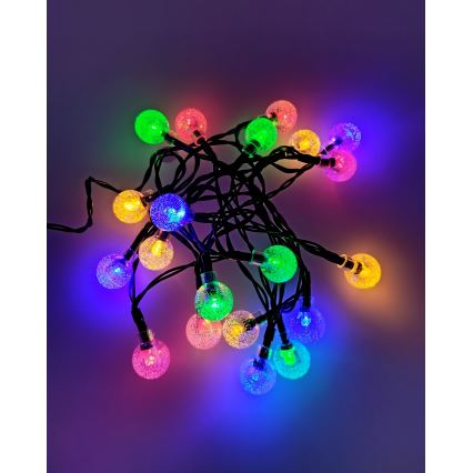 LED Cordão de luzes de Natal para exterior 20xLED/2xAA 2,2 m IP44 multicolorido