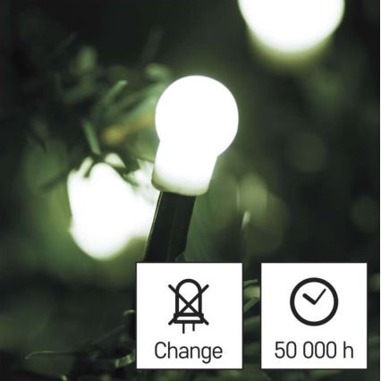 LED Cordão de luzes de Natal para exterior 80xLED/13m IP44 branco frio