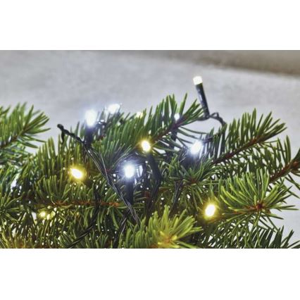 LED cordão de luzes de Natal para exterior 80xLED/2 funções 13m IP44 branco quente/frio