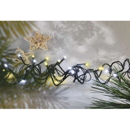 LED cordão de luzes de Natal para exterior 80xLED/2 funções 13m IP44 branco quente/frio
