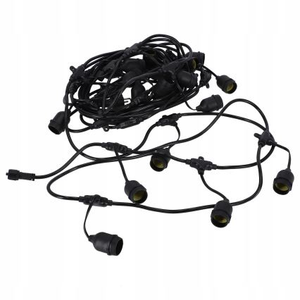 LED Cordão de luzes decorativas para exterior 20xE27/1W/230V 11,44 m IP44 preto