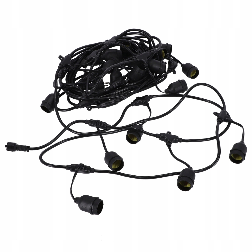 LED Cordão de luzes decorativas para exterior 20xE27/1W/230V 11,44 m IP44 preto