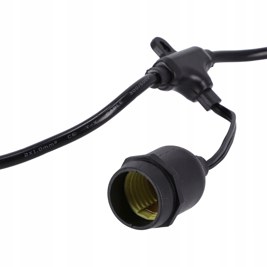 LED Cordão de luzes decorativas para exterior 20xE27/1W/230V 11,44 m IP44 preto