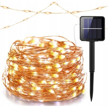 LED cordão decorativo solar 200 LEDs / 1,2 V, 800 mAh, 12 m, IP44, preto