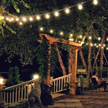 LED cordão luminoso decorativo para exterior GIRLANDA G45 10xE27/230V 8m IP44 branco quente