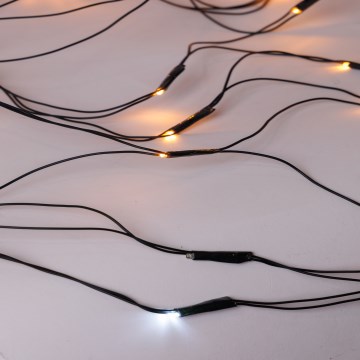 LED Cortina para exterior NET 240xLED/7,2W/230V 1,5x2 m IP44 branco quente