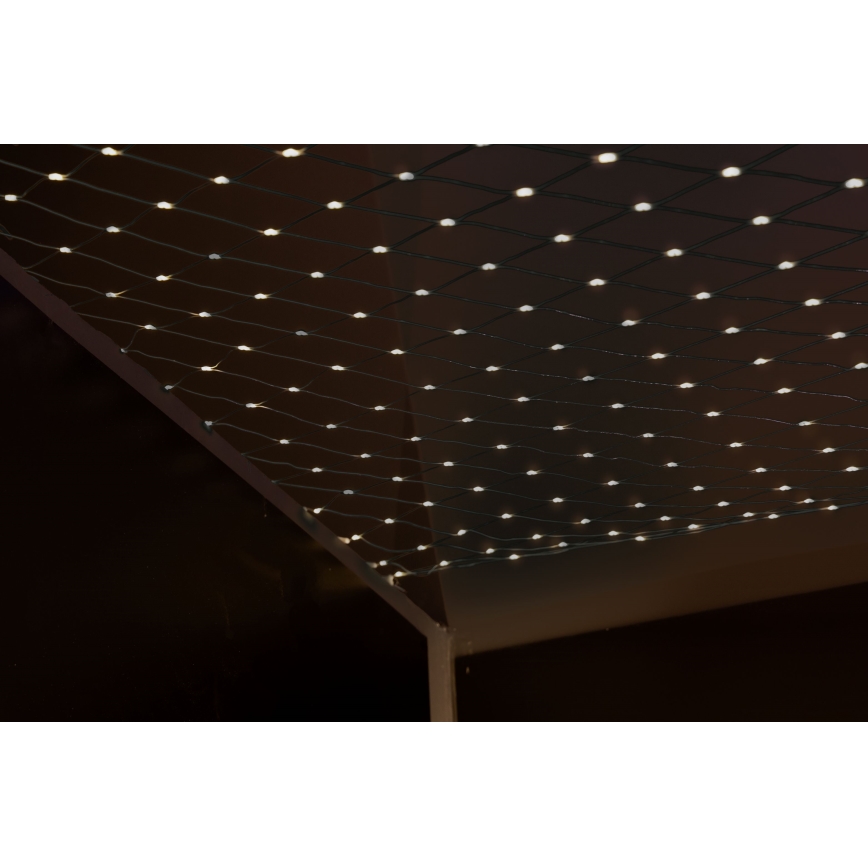 LED Cortina para exterior NET 240xLED/7,2W/230V 1,5x2 m IP44 branco quente