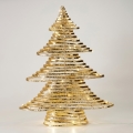 LED Decoração de Natal 60xLED/3xAA 60 cm branco quente árvore de Natal/dourada
