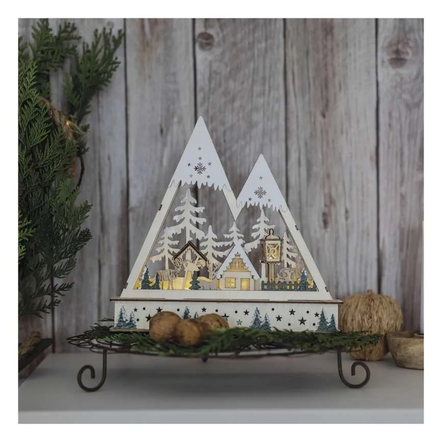 LED Decoração de Natal LED/0,6W/2xAA paisagem natalina