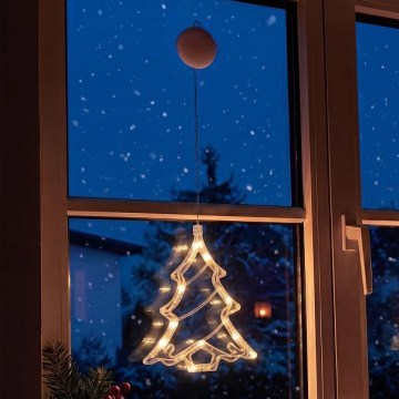 LED Decoração de Natal LED/3xAAA/branco quente árvore