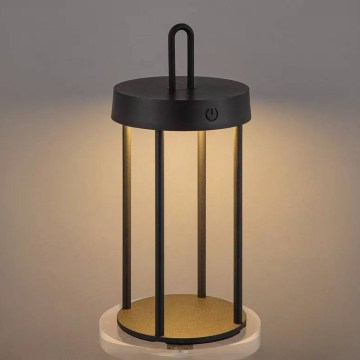 LED dimerizável, lâmpada de mesa tátil recarregável para exterior GENTLE LED/1,5W/3,7V 3000 mAh IP44 preta