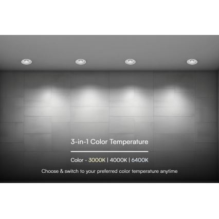 Luminária de embutir LED/24W/230V 3000/4000/6400K Ø 13,5 cm branca