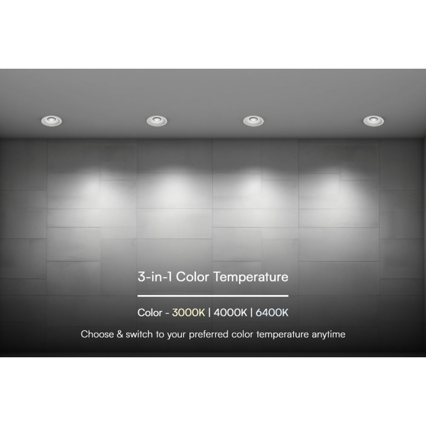 Luminária de embutir LED/24W/230V 3000/4000/6400K Ø 13,5 cm branca