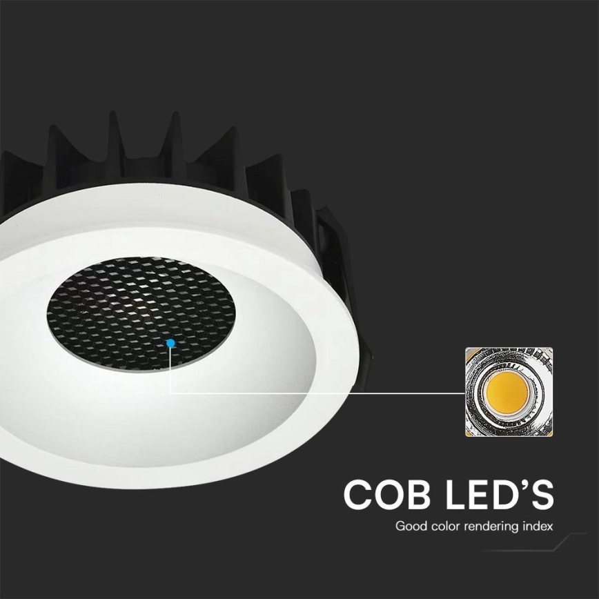 Luminária de embutir LED/24W/230V 3000/4000/6400K Ø 13,5 cm branca
