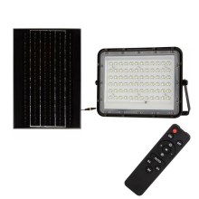 LED Exterior regulação solar holofote LED/15W/3,2V IP65 6400K preto + controlo remoto