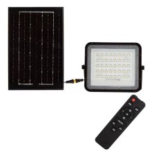 LED Exterior regulação solar holofote LED/6W/3,2V IP65 4000K preto + controlo remoto