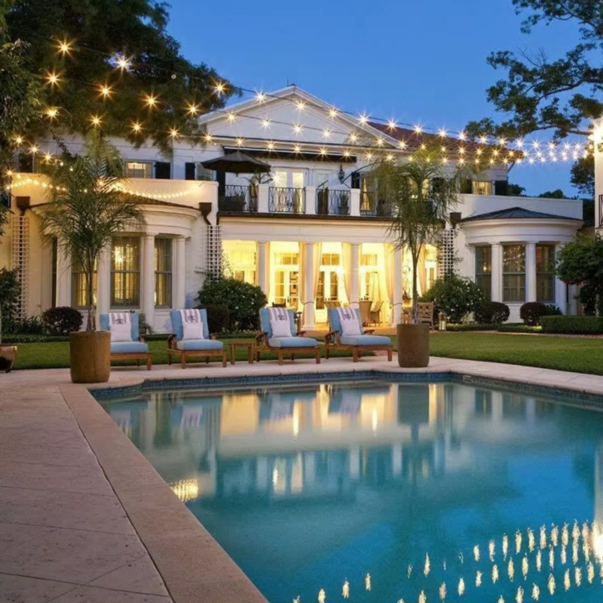 Cadeia decorativa LED exterior 15xE27/1W/230V 15 m IP65 preta