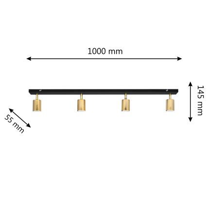 LED Foco TUNE 4xGU10/4,8W/230V dourado/preto