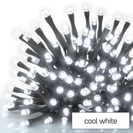 LED Guirlanda de Natal para exterior 100xLED/10m IP44 branco frio