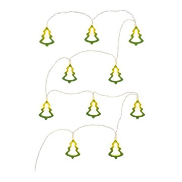 LED Guirlanda decorativa 10xLED/2xAA 1,6m branco quente