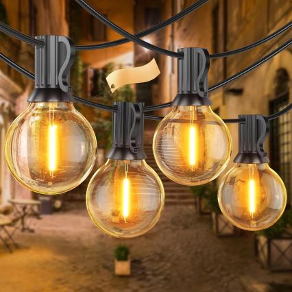 LED Guirlanda decorativa para exterior 25xE12/1W/230V 17,5 m IP65 preta