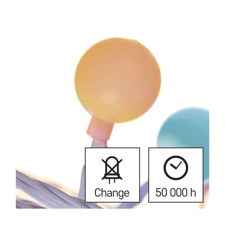 LED  guirlanda exterior 40xLED/9m IP44 multicolorido