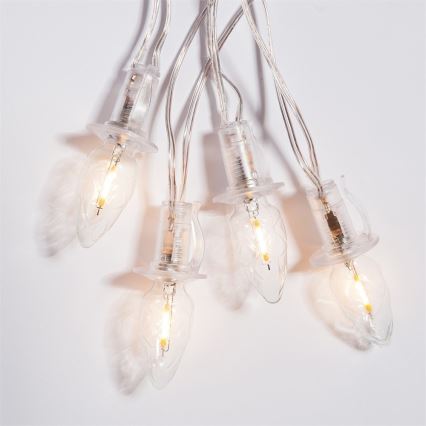 Cadeia de Natal LED Exterior CONE FILAMENT 20xE10 19m transparente/branco quente IP44, Fabricado na República Checa