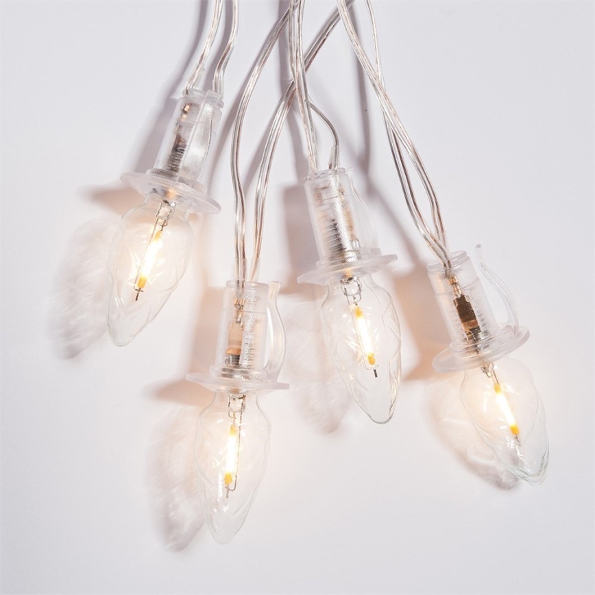Cadeia de Natal LED Exterior CONE FILAMENT 20xE10 19m transparente/branco quente IP44, Fabricado na República Checa