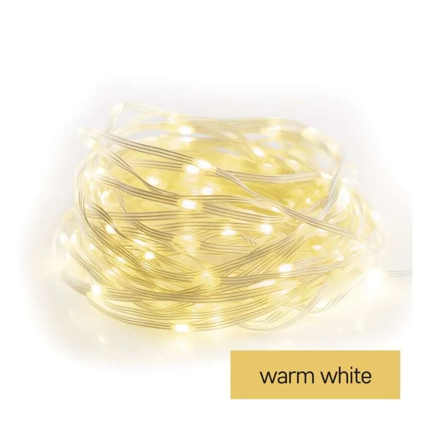 LED Guirlanda para exterior 160xLED/21m IP44 branco quente