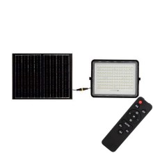 LED Holofote solar exterior LED/20W/3,2V 6400K preto IP65 + controlo remoto