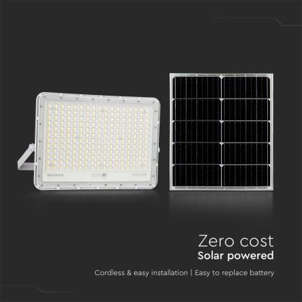 LED Holofote solar exterior LED/30W/3,2V 4000K branco IP65 + controlo remoto