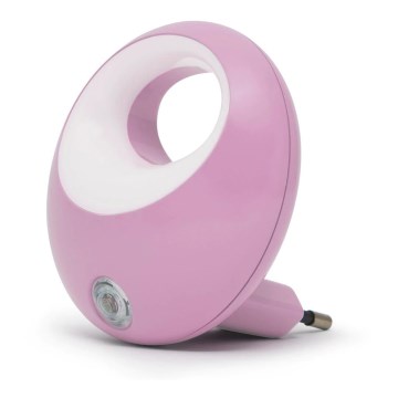 LED Iluminação de orientação para tomada com sensor LED/1W/230V rosa
